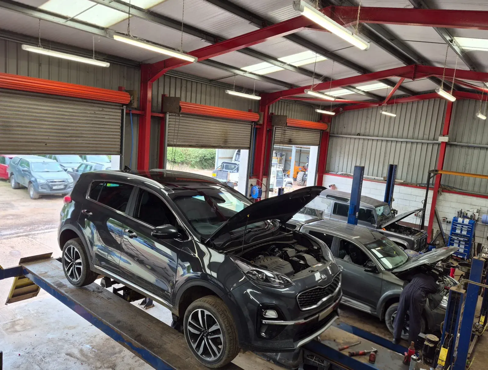 Inside the Mike Ackland Motors workshop in Loxbeare